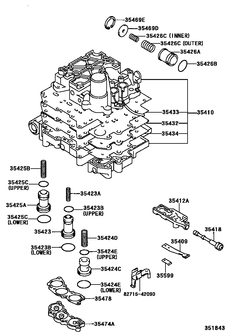 3512 — VALVE BODY & OIL STRAINER (ATM)