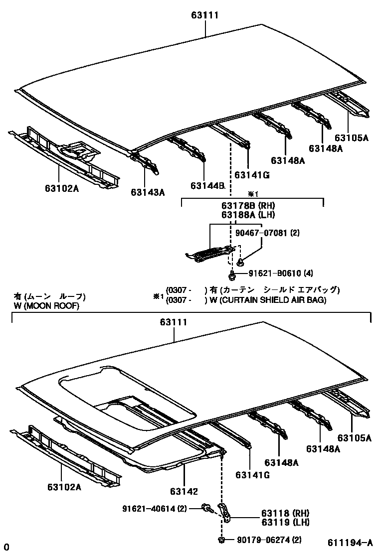 6153 — ROOF PANEL & BACK PANEL