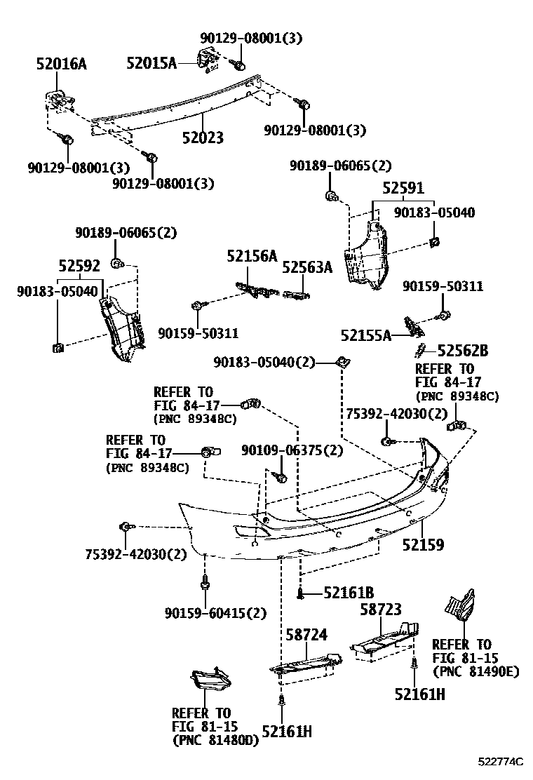 5253 — REAR BUMPER & BUMPER STAY