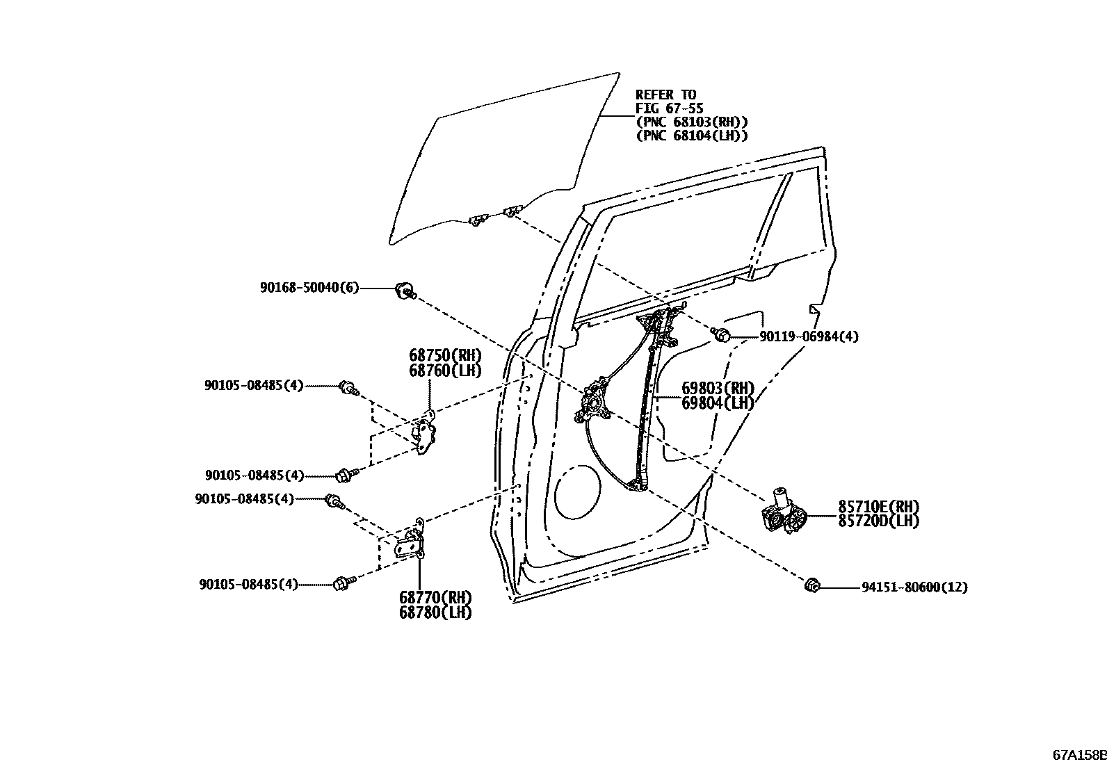 6757 — REAR DOOR WINDOW REGULATOR & HINGE