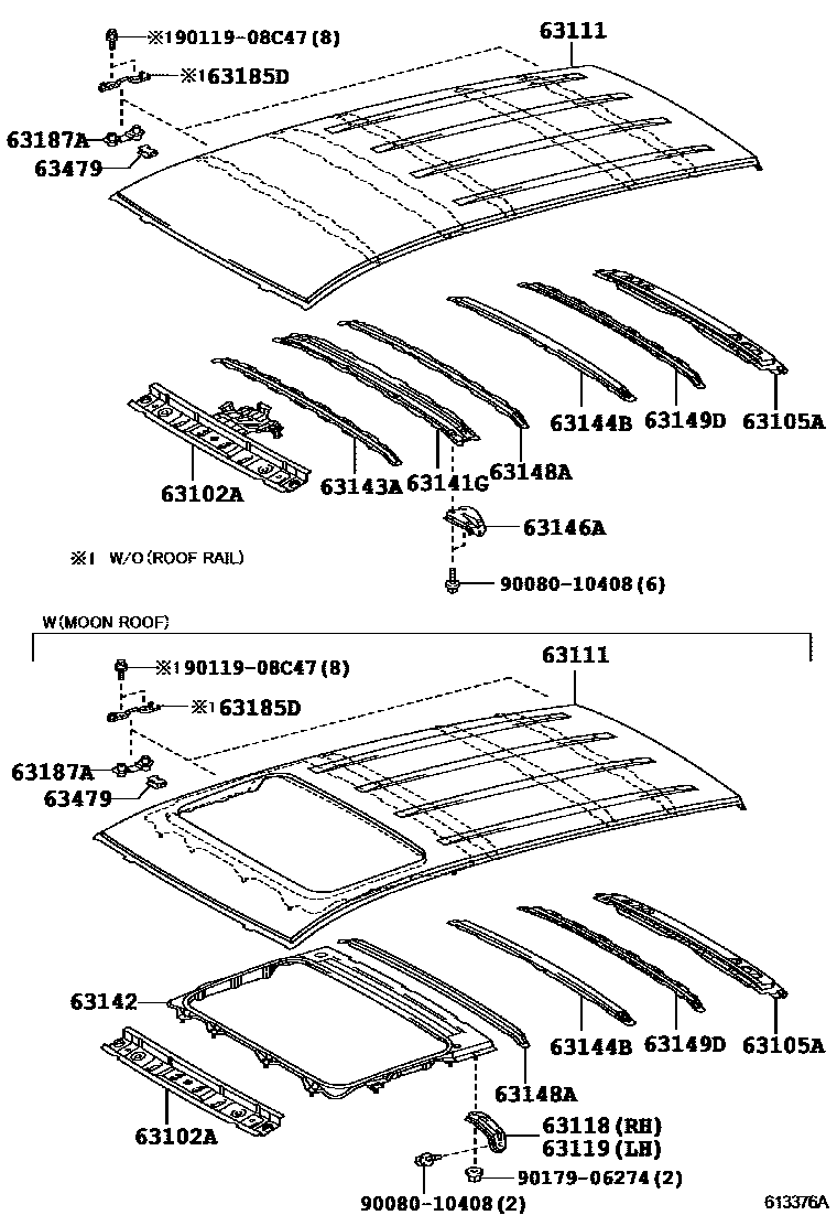 6153 — ROOF PANEL & BACK PANEL