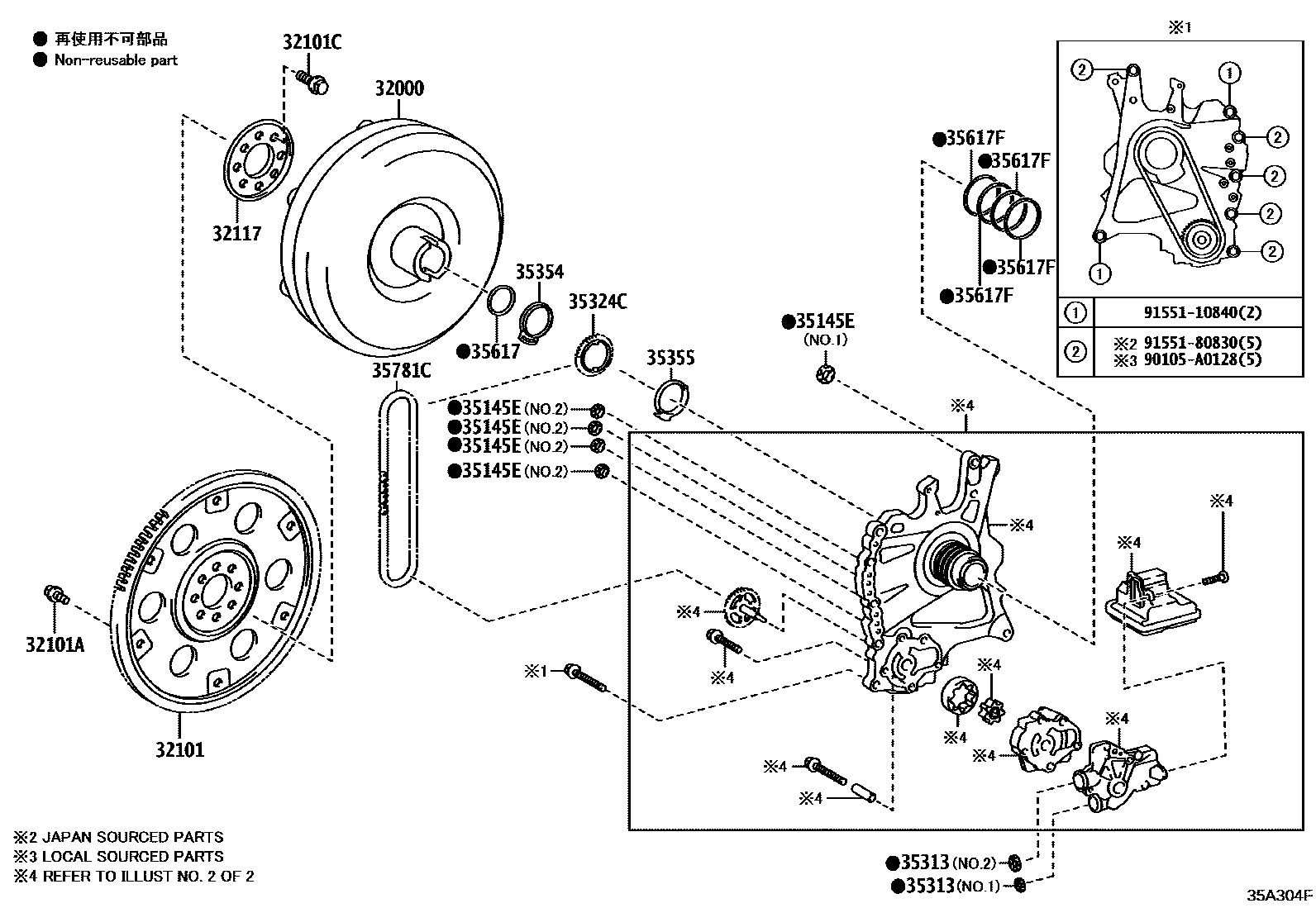 3502 — TORQUE CONVERTER, FRONT OIL PUMP & CHAIN (ATM)