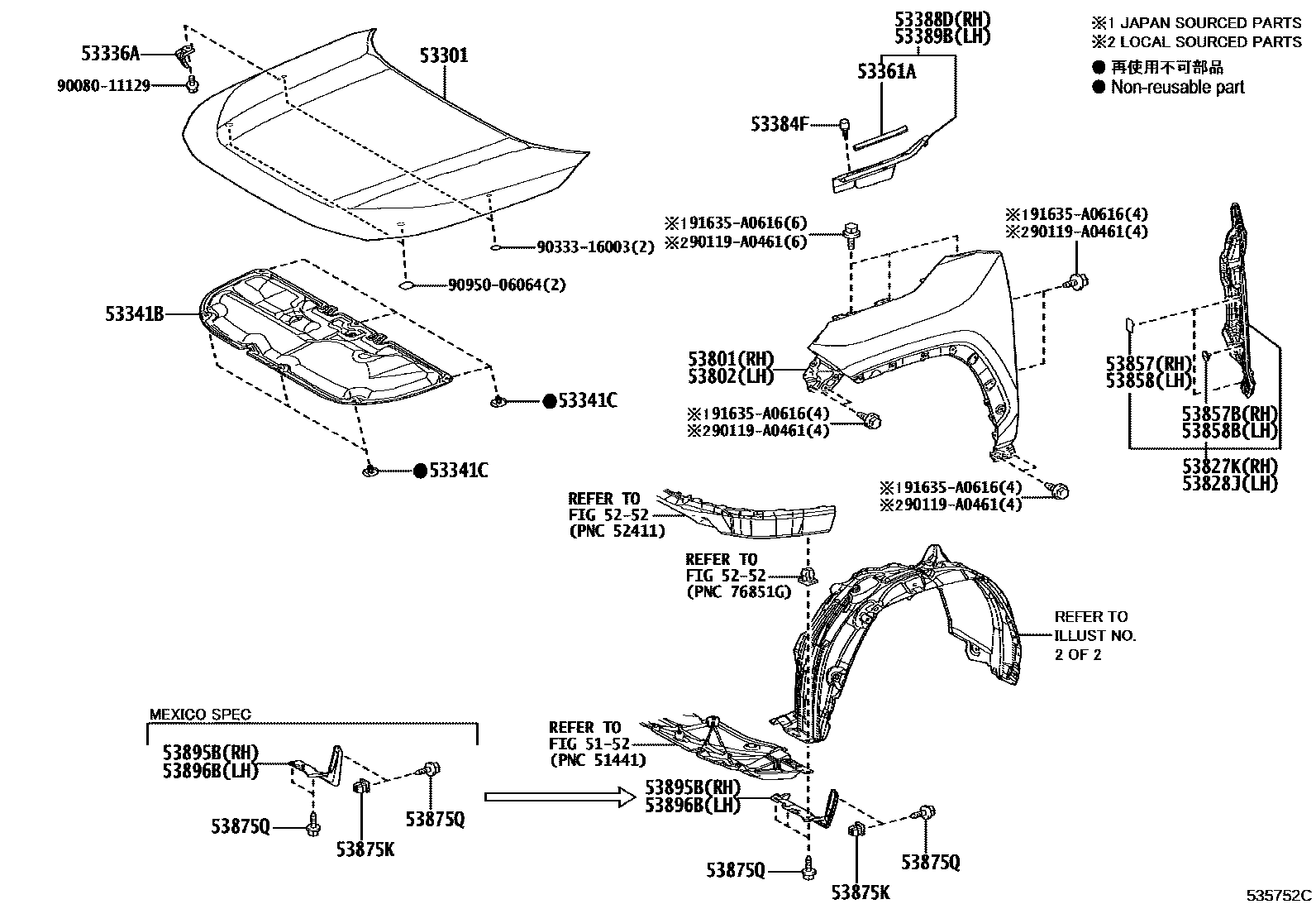5353 — HOOD & FRONT FENDER