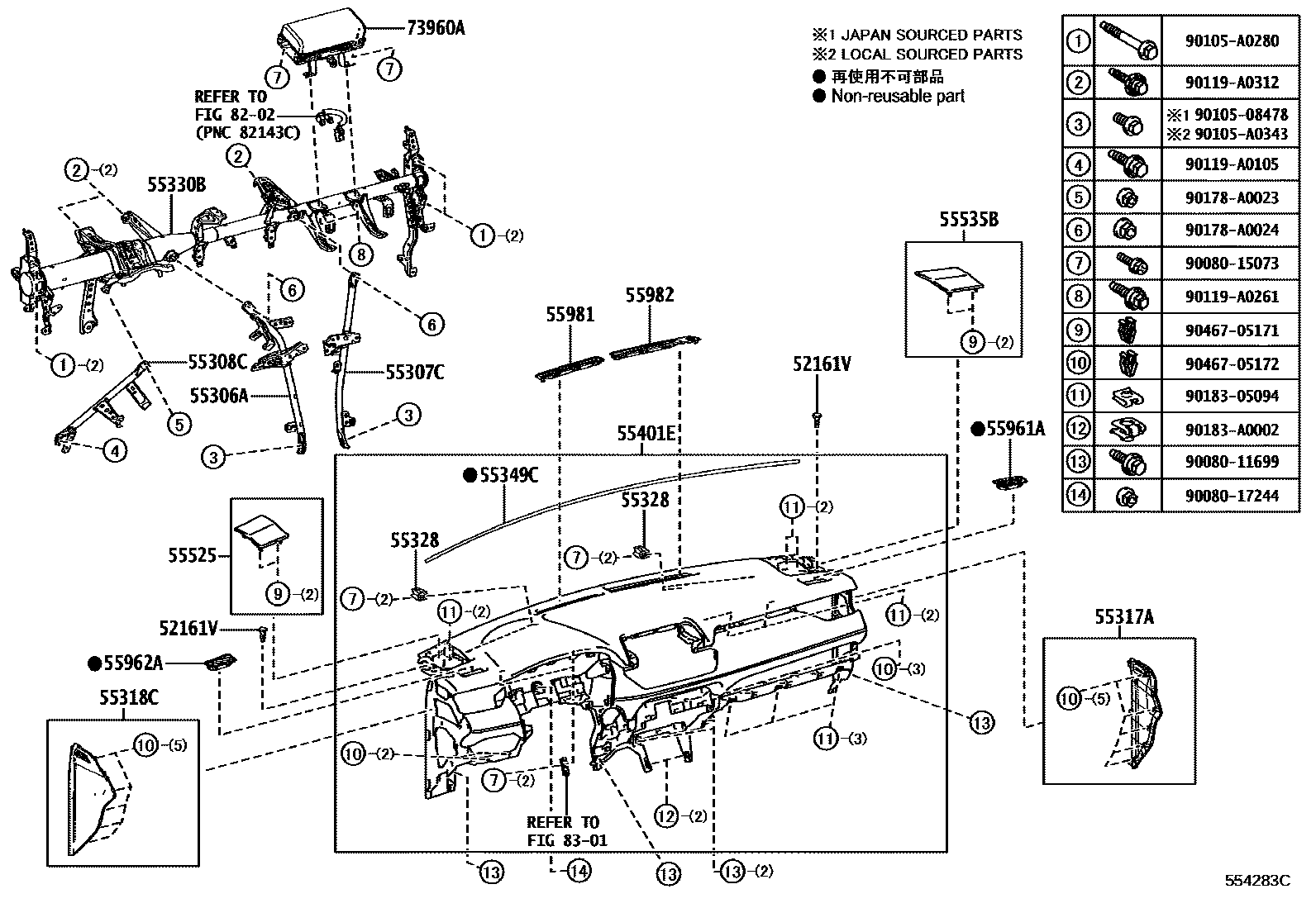 5551 — INSTRUMENT PANEL & GLOVE COMPARTMENT