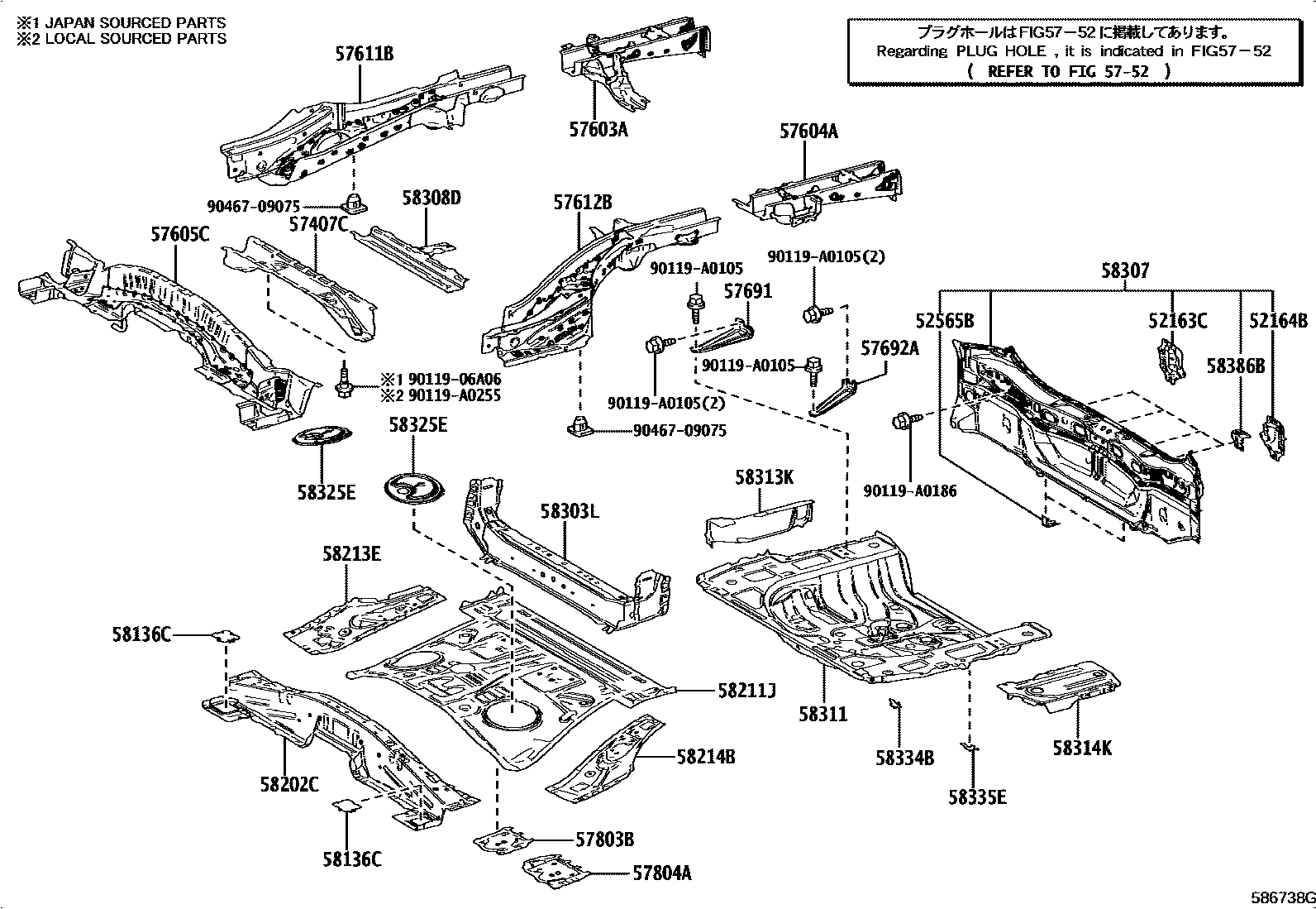 5852 — REAR FLOOR PANEL & REAR FLOOR MEMBER