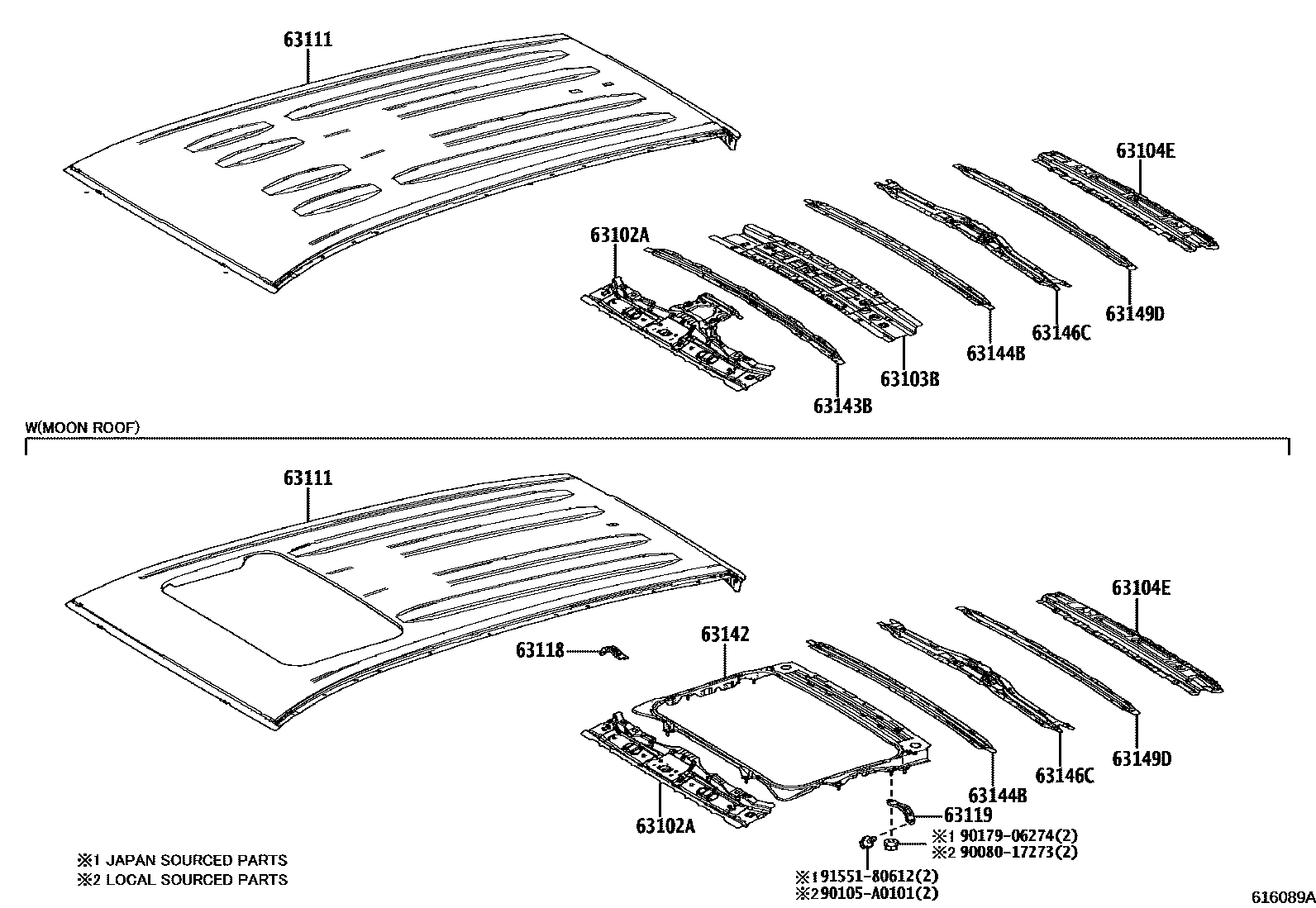 6153 — ROOF PANEL & BACK PANEL