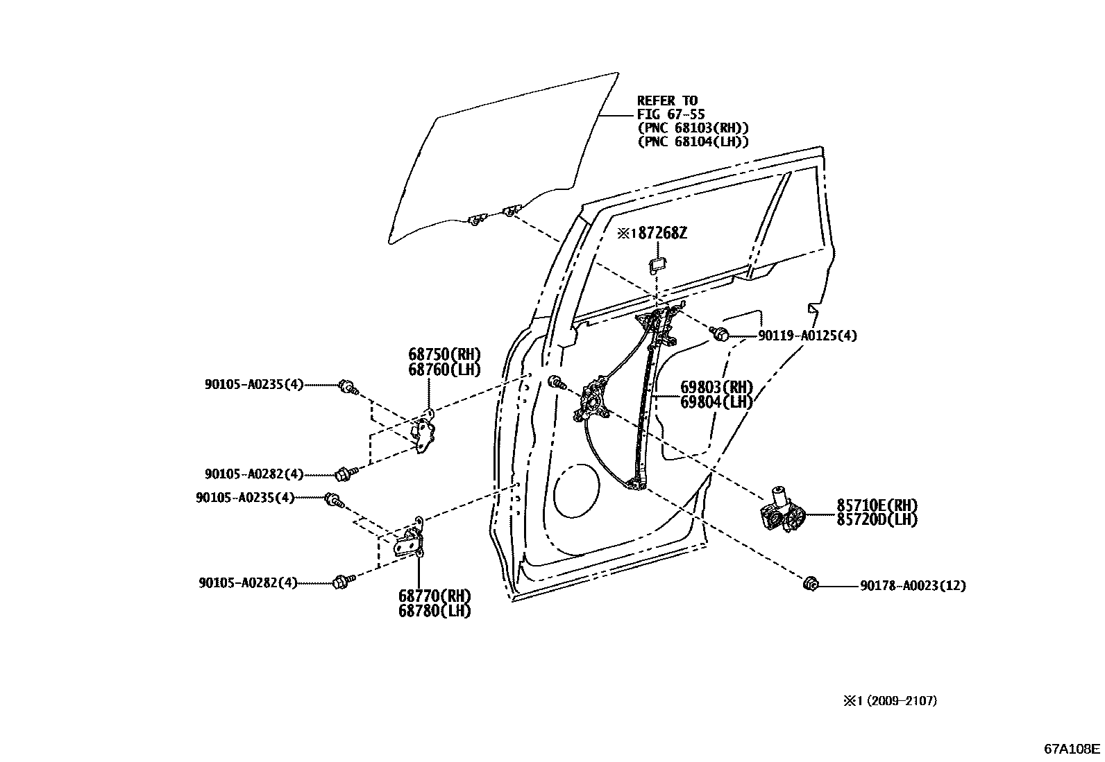 6757 — REAR DOOR WINDOW REGULATOR & HINGE