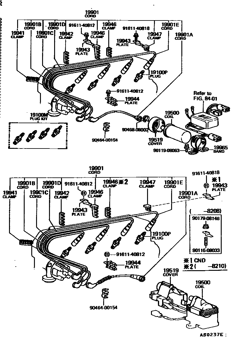 1901 — IGNITION COIL & SPARK PLUG / GLOW PLUG
