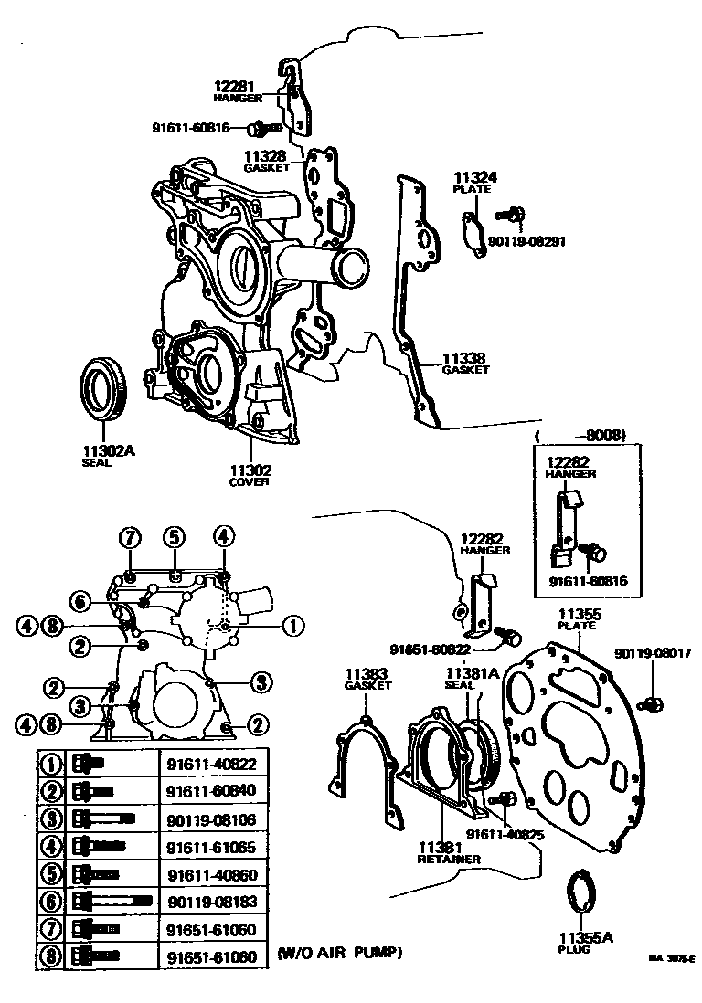 1106 — TIMING GEAR COVER & REAR END PLATE