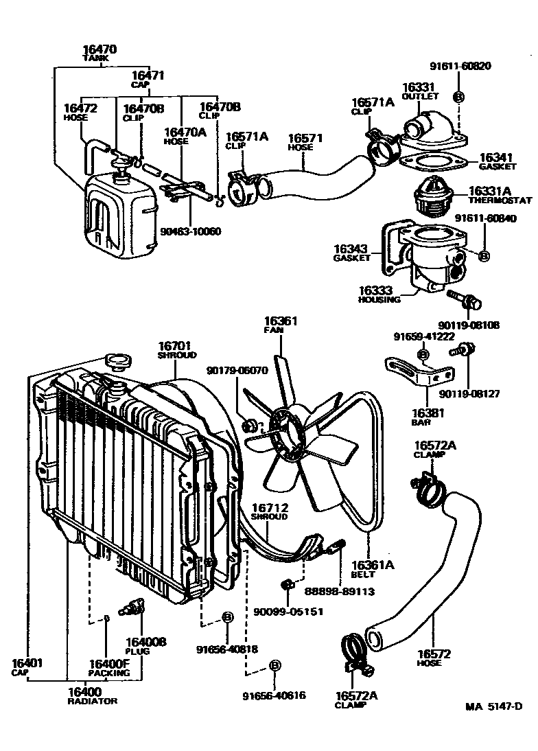 1603 — RADIATOR & WATER OUTLET