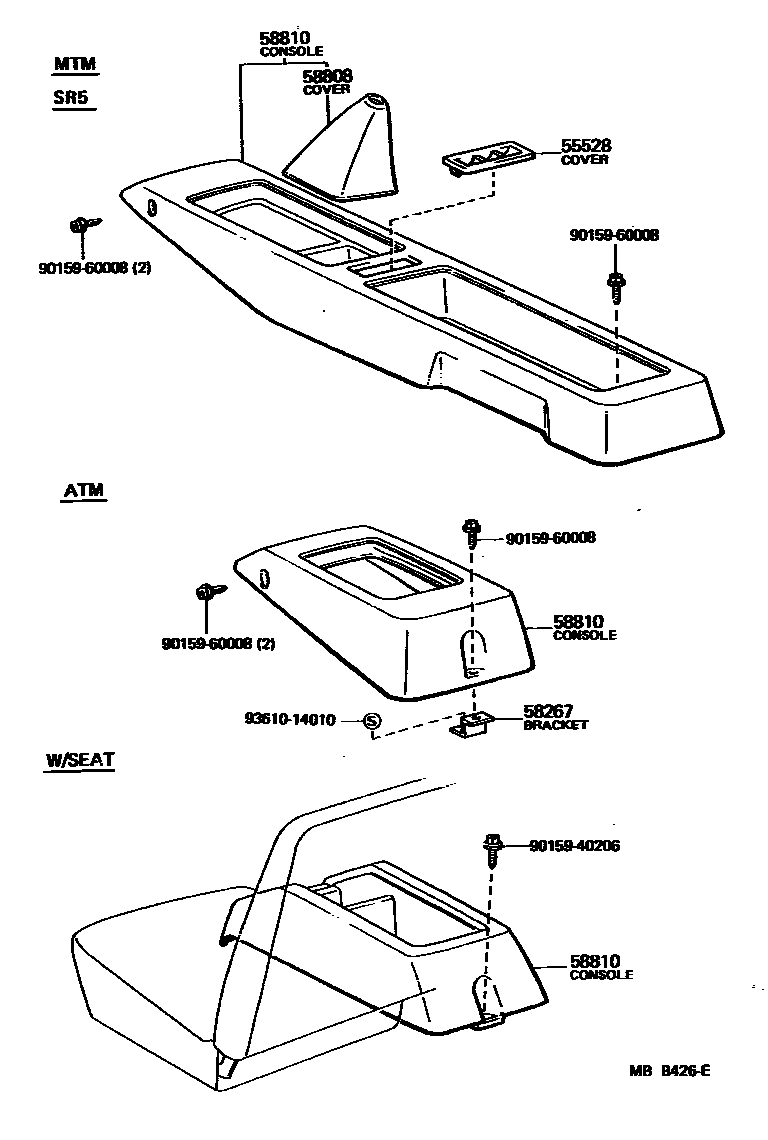5855 — CONSOLE BOX & BRACKET