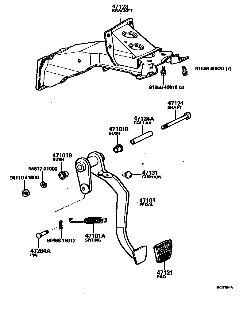 4701 — BRAKE PEDAL & BRACKET