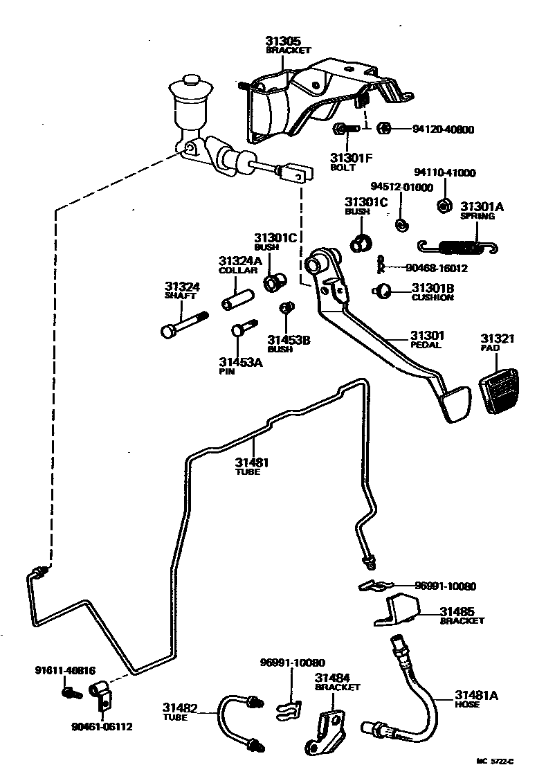 3102 — CLUTCH PEDAL & FLEXIBLE HOSE