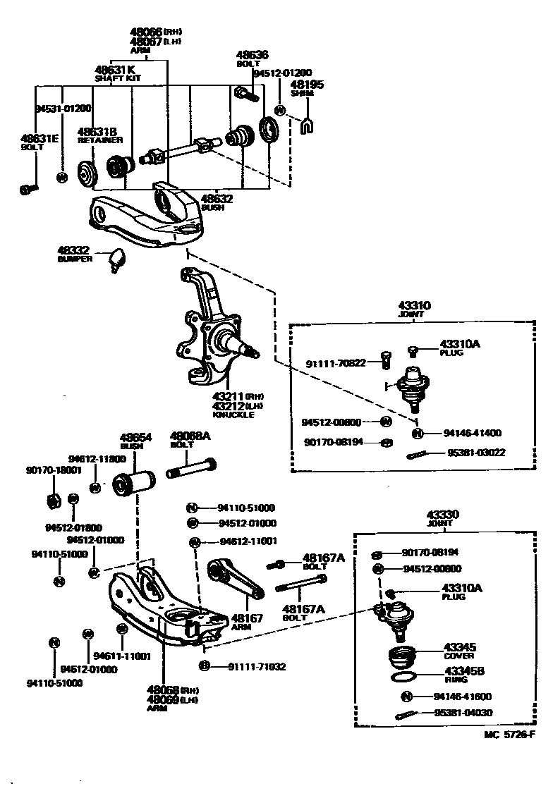 4802 — FRONT AXLE ARM & STEERING KNUCKLE
