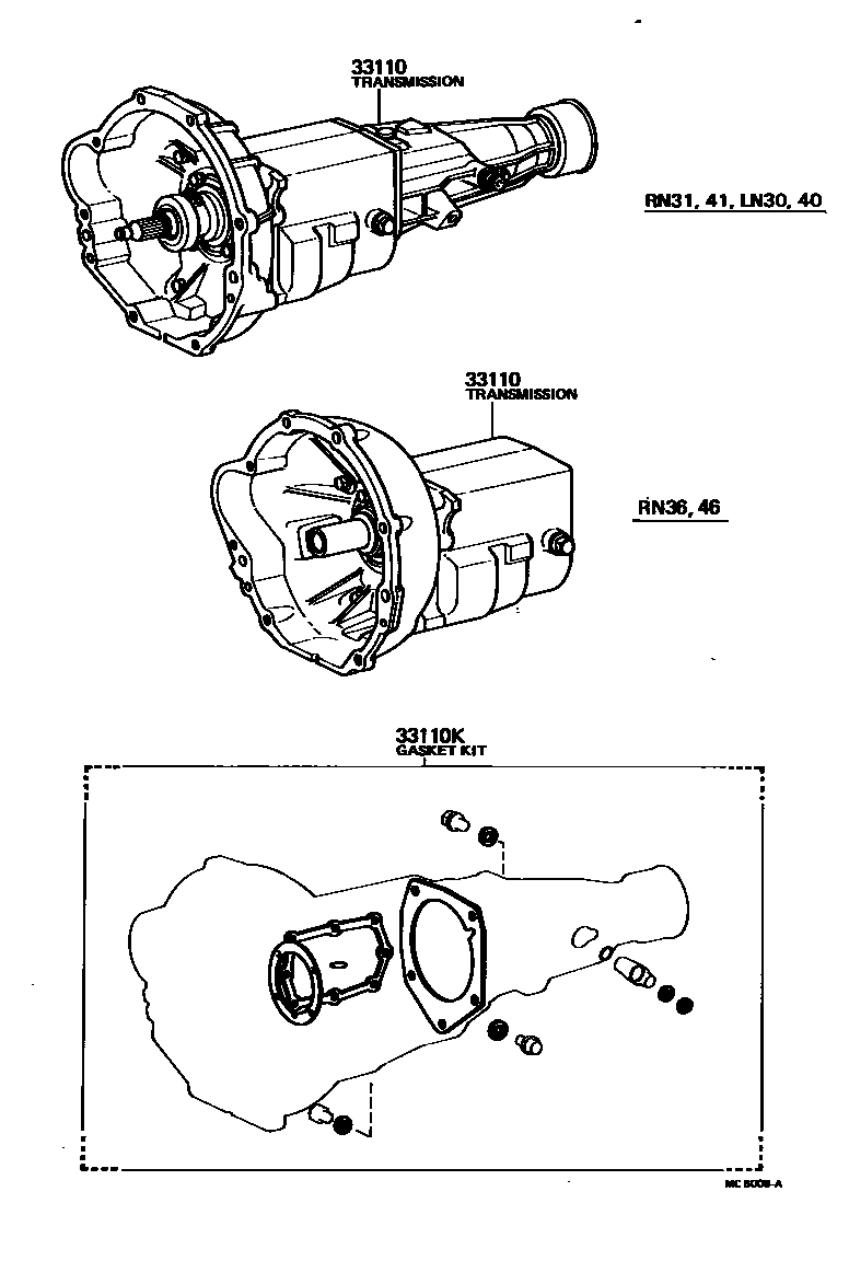 3301 — TRANSAXLE OR TRANSMISSION ASSY & GASKET KIT (MTM)