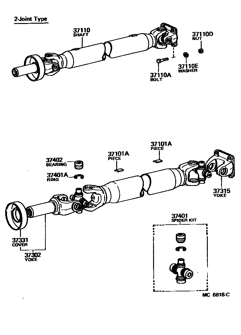 3701 — PROPELLER SHAFT & UNIVERSAL JOINT