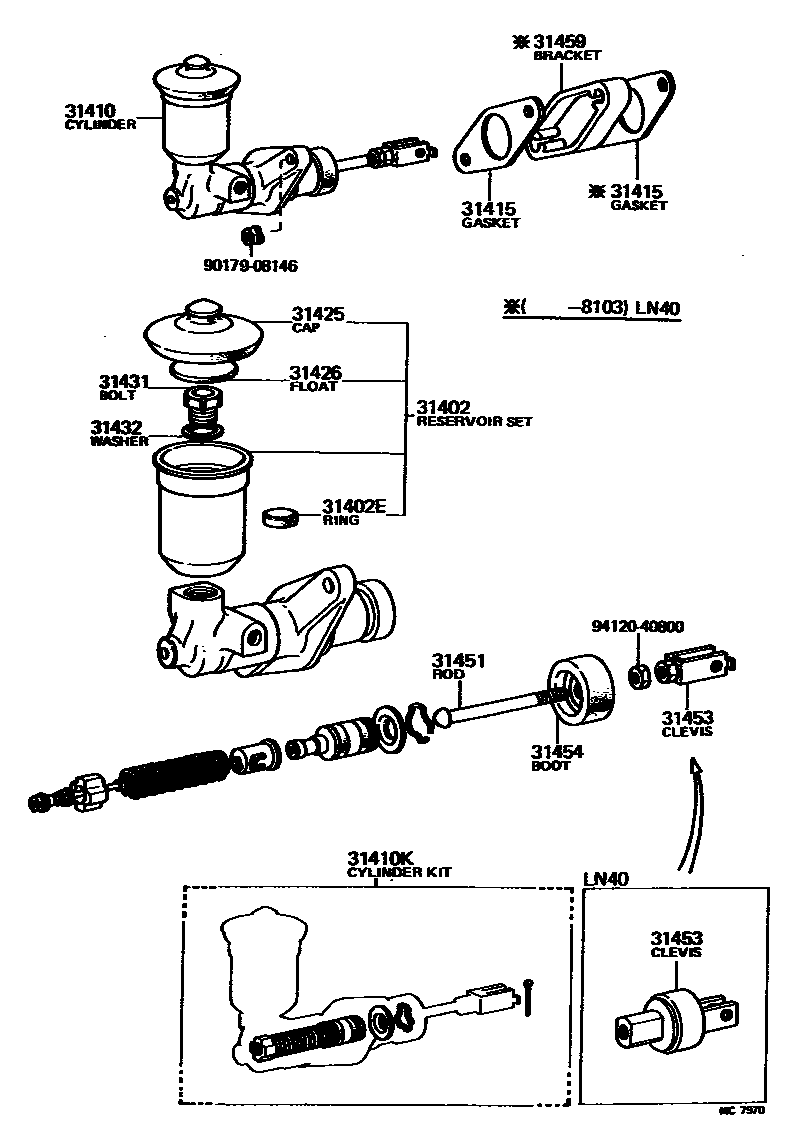3103 — CLUTCH MASTER CYLINDER
