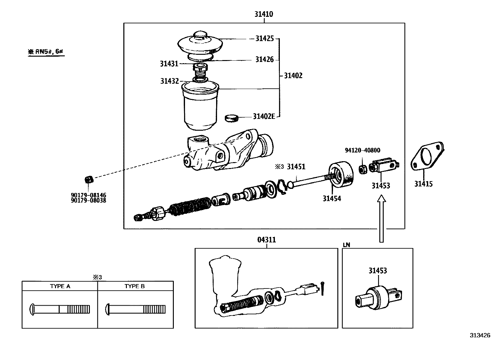 3103 — CLUTCH MASTER CYLINDER