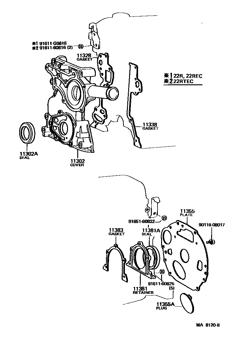 1106 — TIMING GEAR COVER & REAR END PLATE