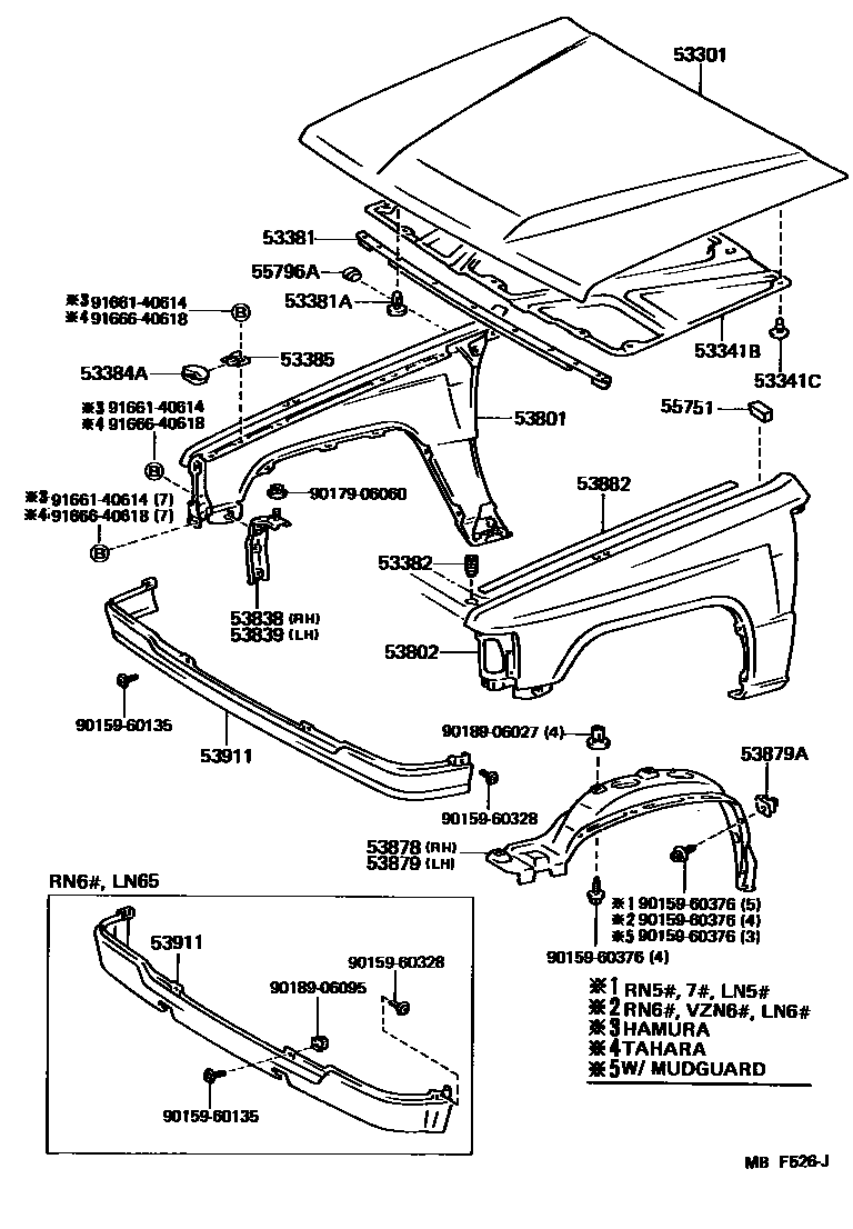 5353 — HOOD & FRONT FENDER