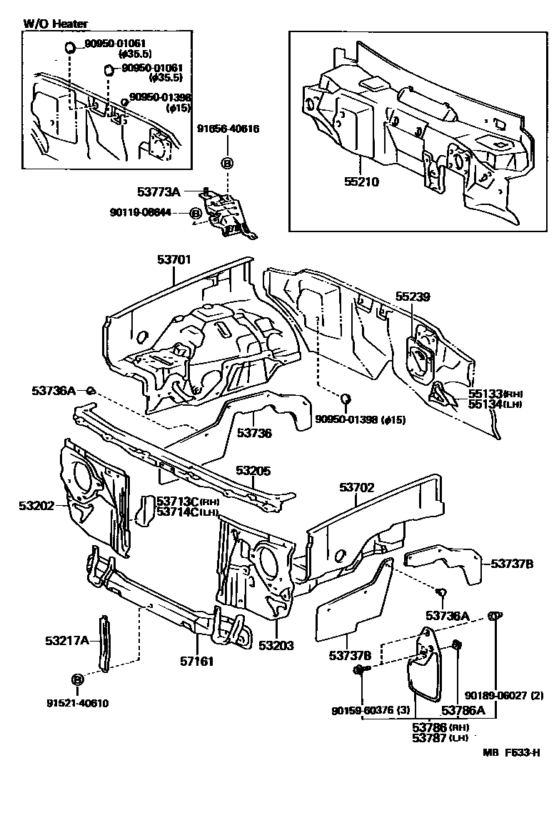 5355 — FRONT FENDER APRON & DASH PANEL