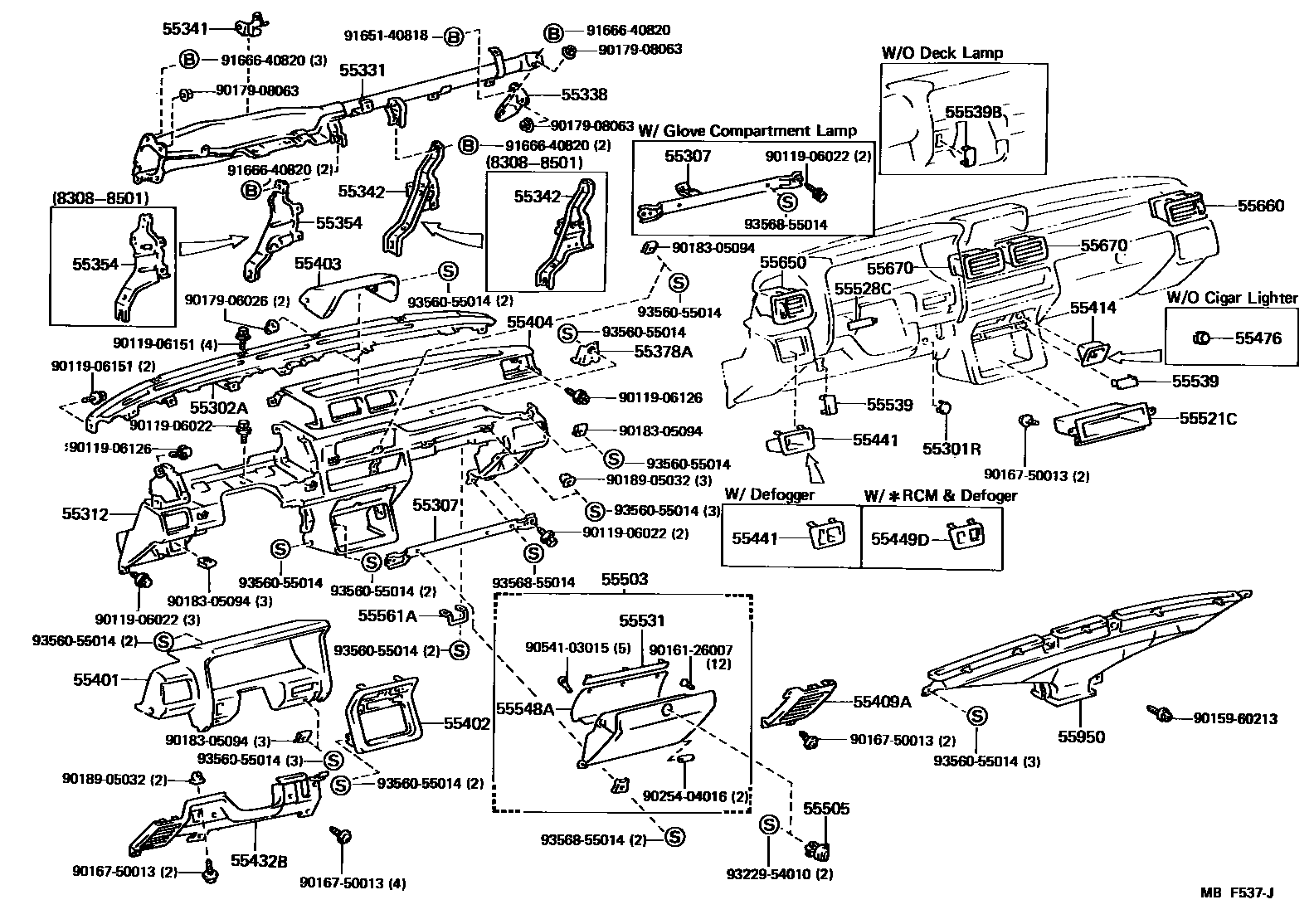 5551 — INSTRUMENT PANEL & GLOVE COMPARTMENT