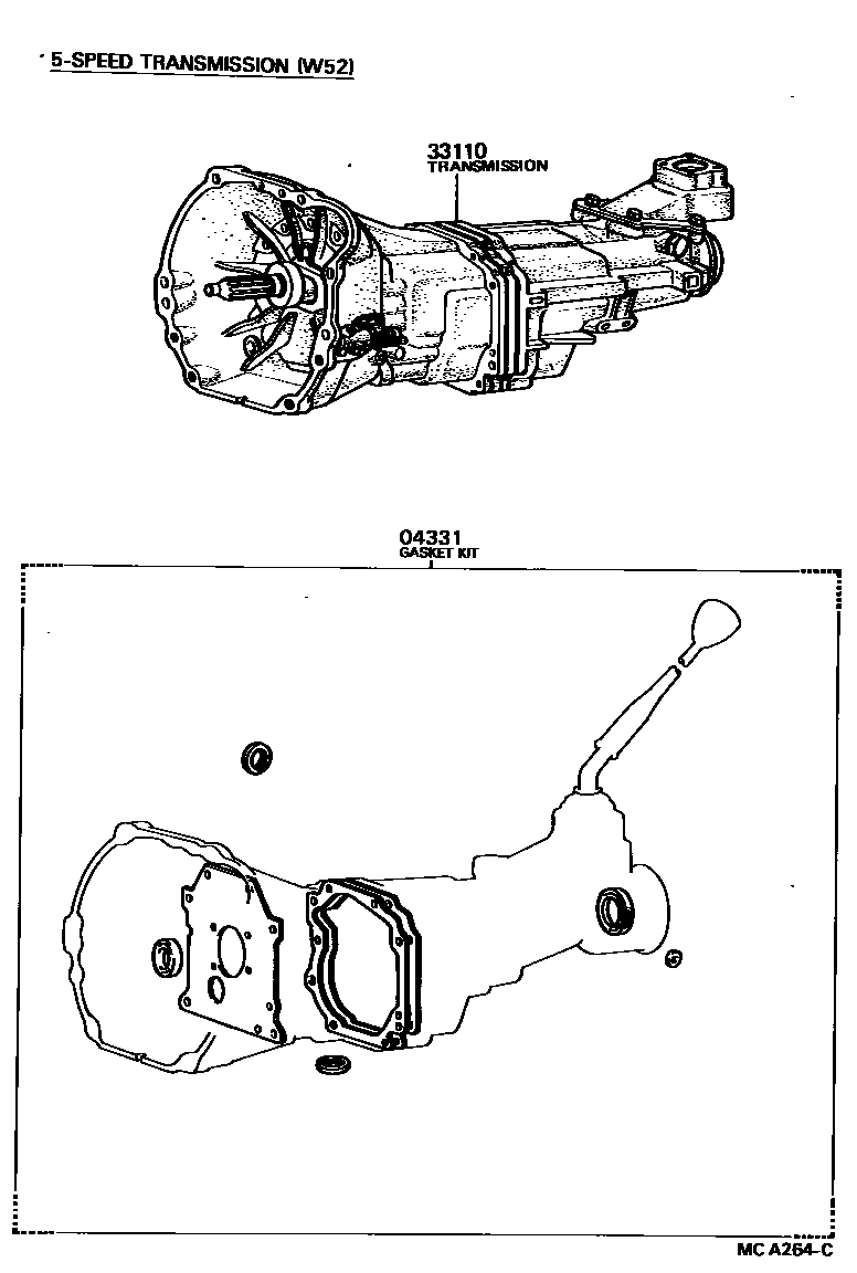 3301 — TRANSAXLE OR TRANSMISSION ASSY & GASKET KIT (MTM)