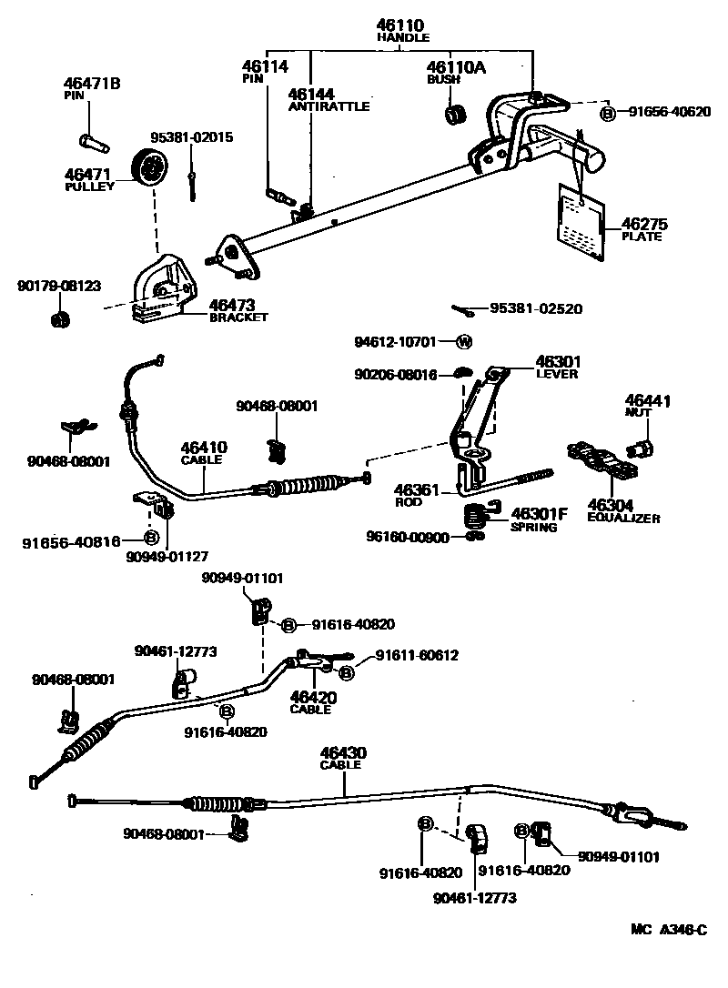 4601 — PARKING BRAKE & CABLE