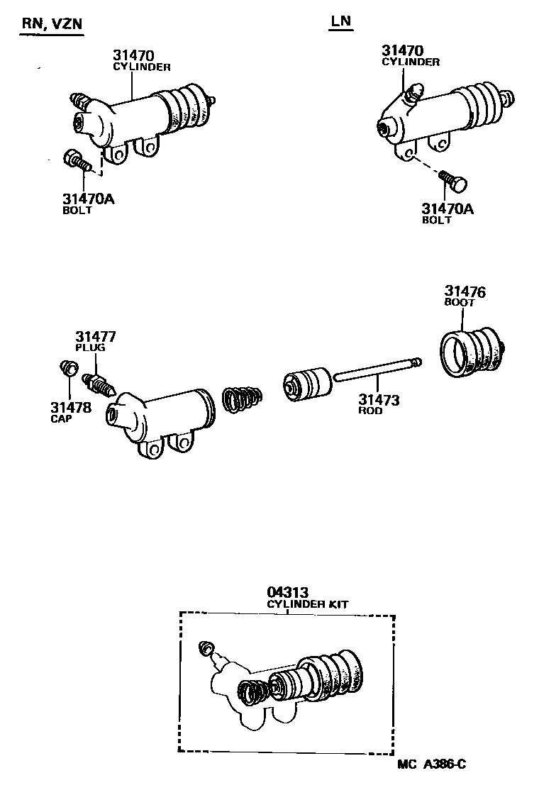 3105 — CLUTCH RELEASE CYLINDER