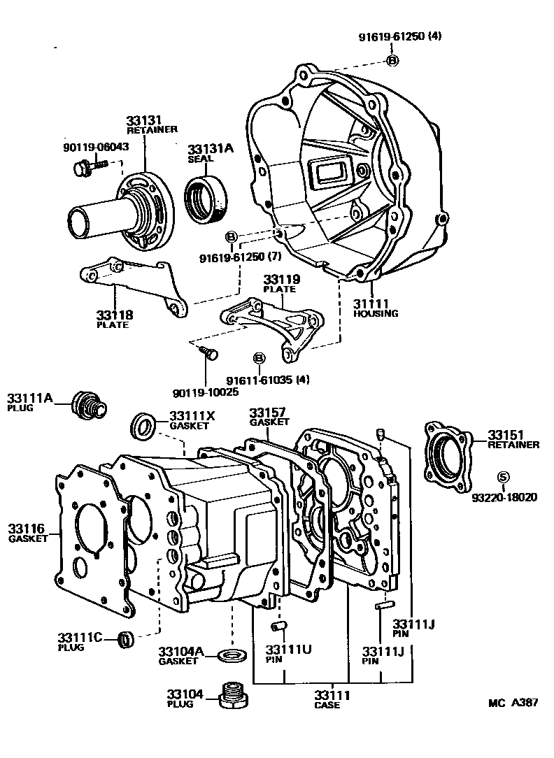 3302 — CLUTCH HOUSING & TRANSMISSION CASE (MTM)