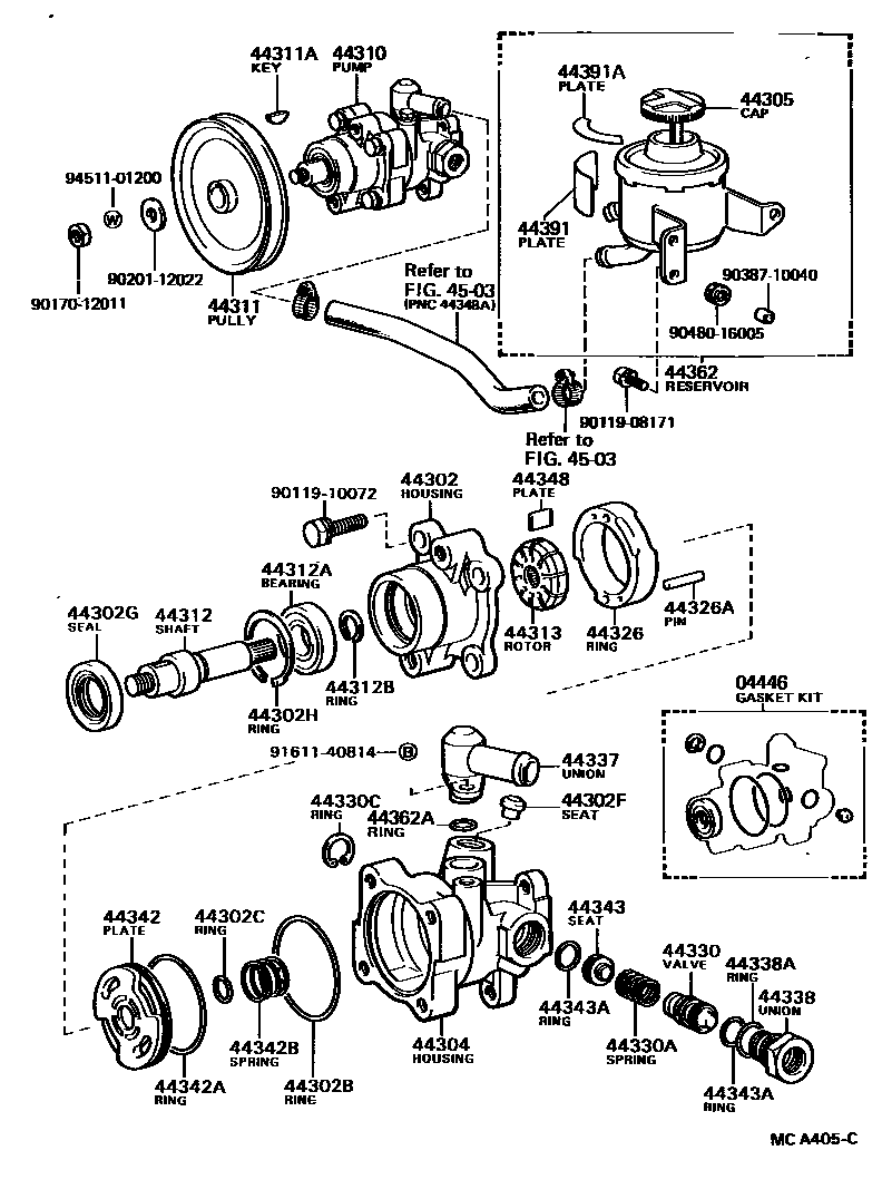 4502 — VANE PUMP & RESERVOIR (POWER STEERING)