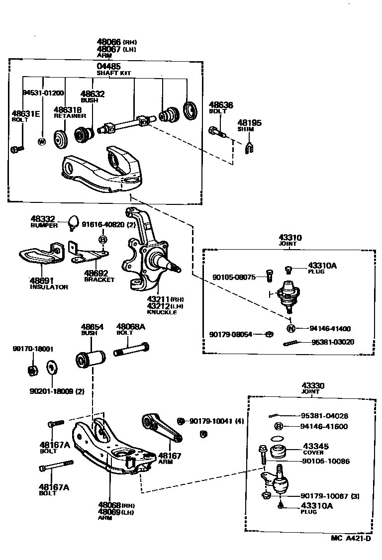 4802 — FRONT AXLE ARM & STEERING KNUCKLE