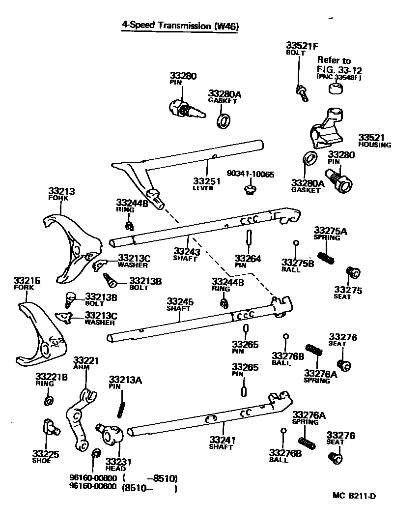 3307 — GEAR SHIFT FORK & LEVER SHAFT (MTM)