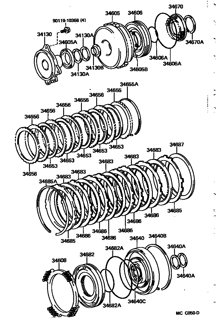 3613 — TRANSFER DIRECT CLUTCH, LOW BRAKE & SUPPORT