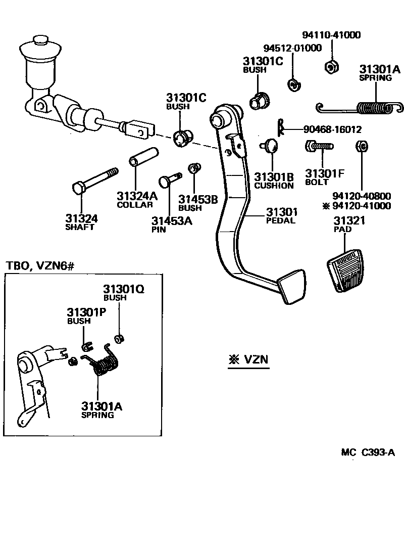 3102 — CLUTCH PEDAL & FLEXIBLE HOSE