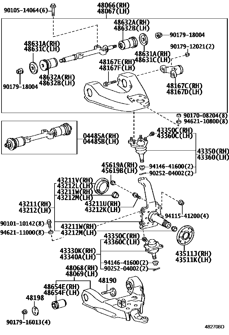 4802 — FRONT AXLE ARM & STEERING KNUCKLE