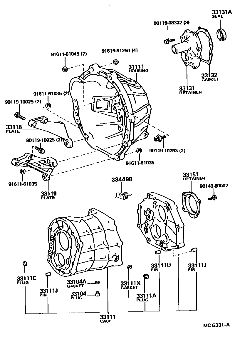 3302 — CLUTCH HOUSING & TRANSMISSION CASE (MTM)
