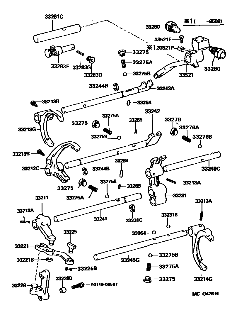 3307 — GEAR SHIFT FORK & LEVER SHAFT (MTM)