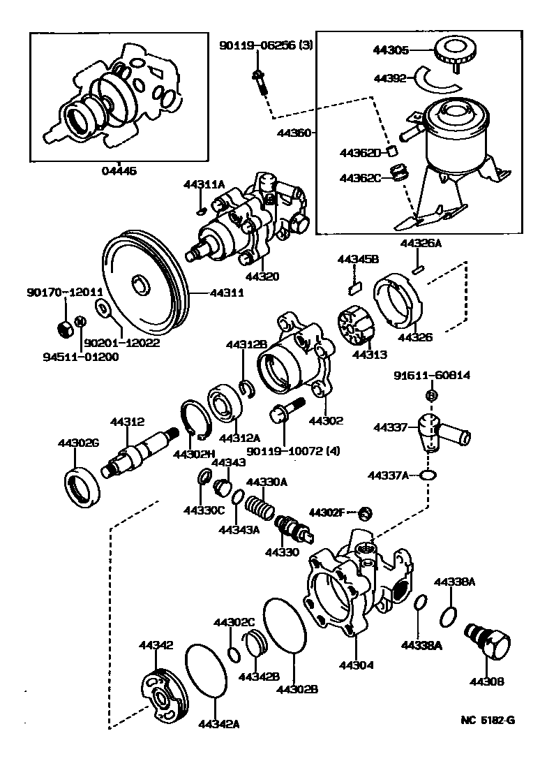 4502 — VANE PUMP & RESERVOIR (POWER STEERING)