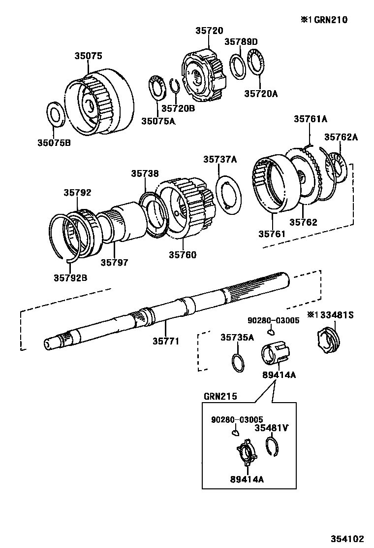 3510 — PLANETARY GEAR, REVERSE PISTON & COUNTER GEAR(ATM)
