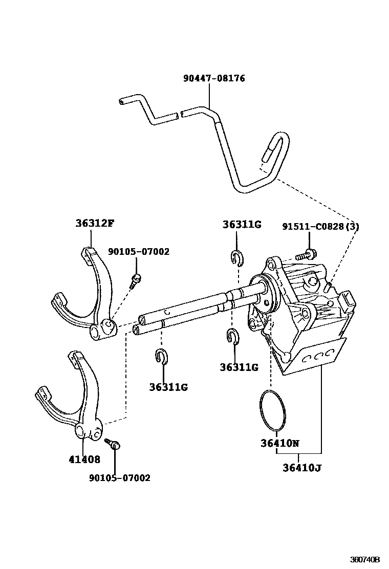 3611 — TRANSFER LEVER & SHIFT ROD