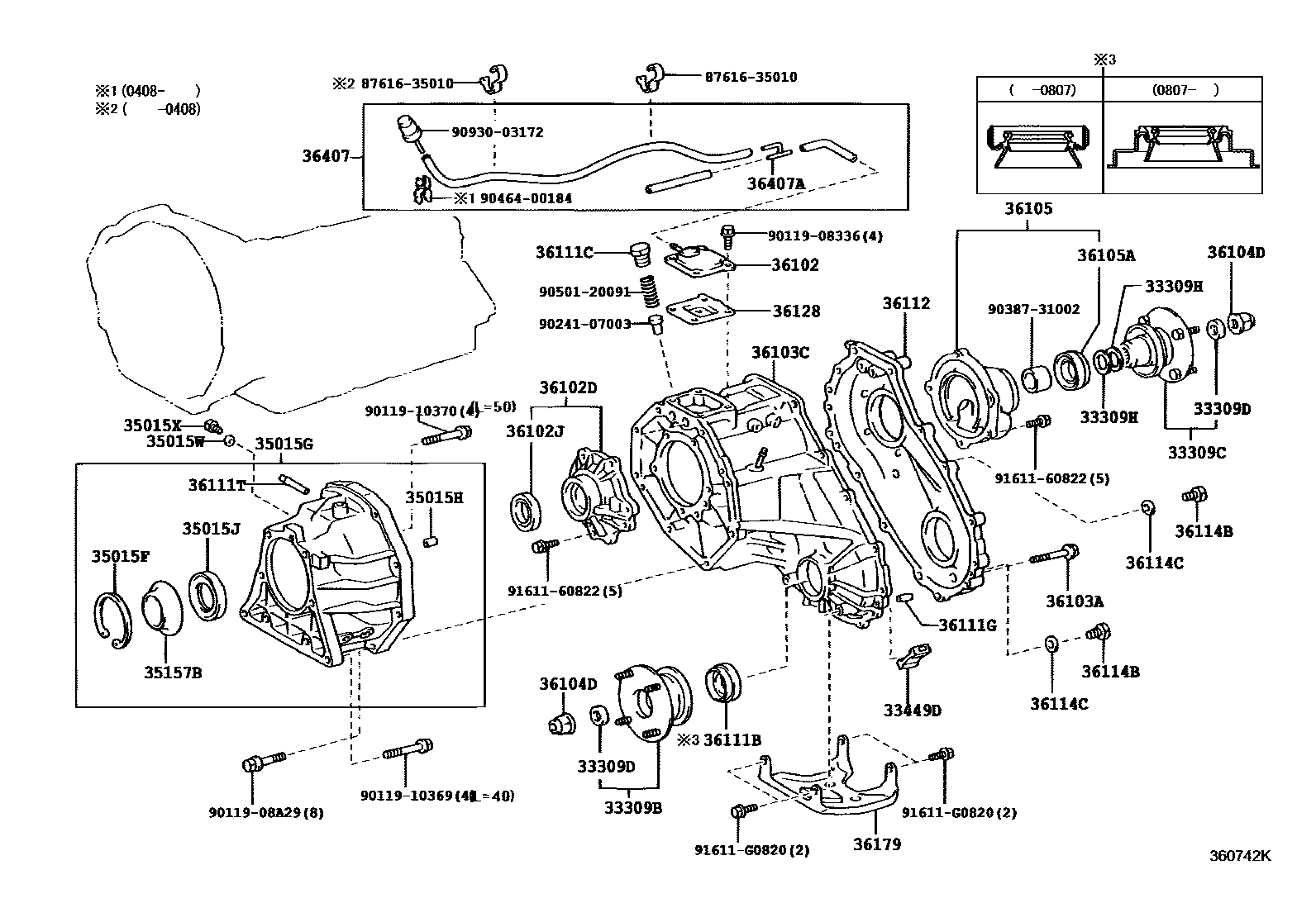 3609 — TRANSFER CASE & EXTENSION HOUSING