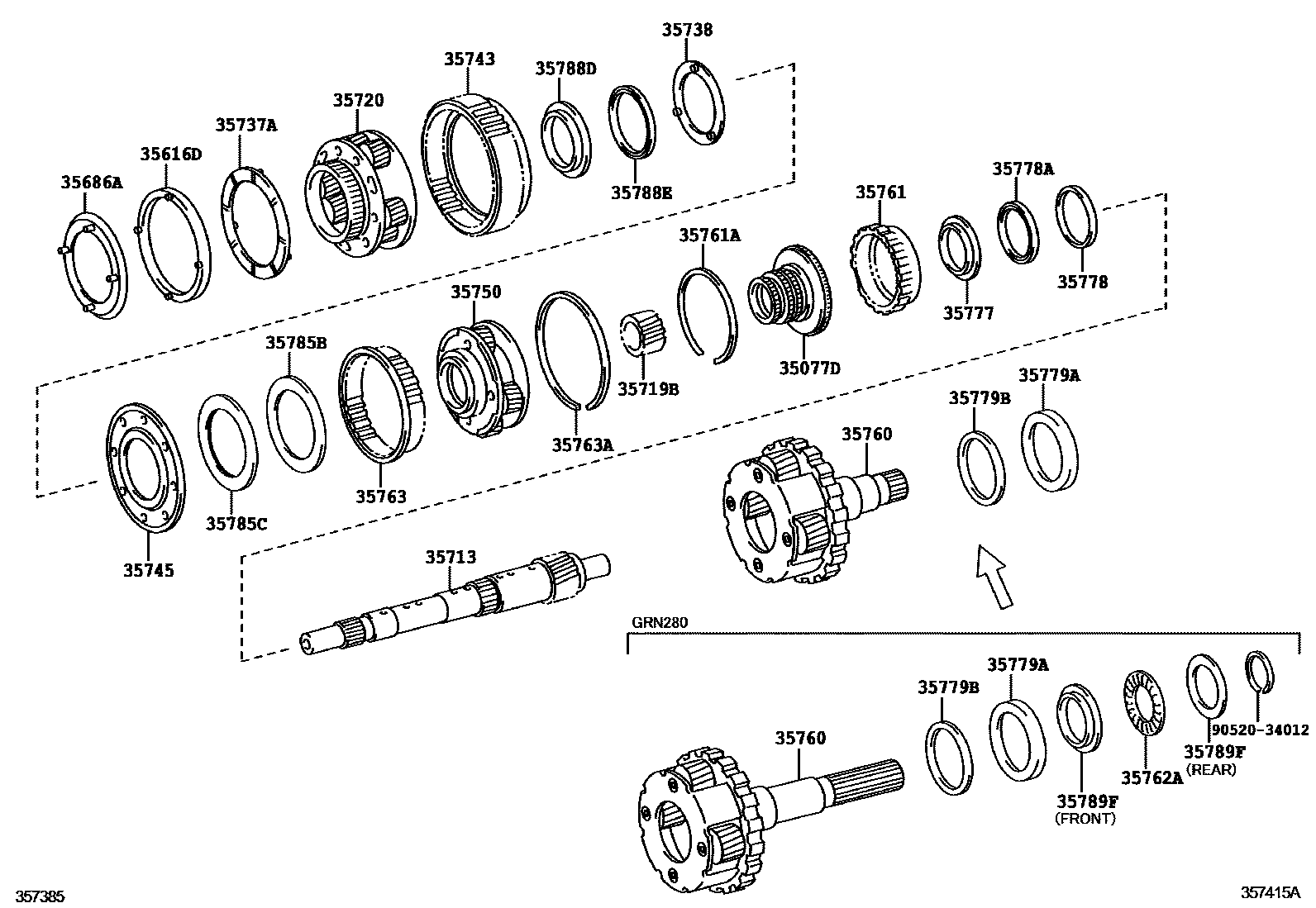 3510 — PLANETARY GEAR, REVERSE PISTON & COUNTER GEAR(ATM)
