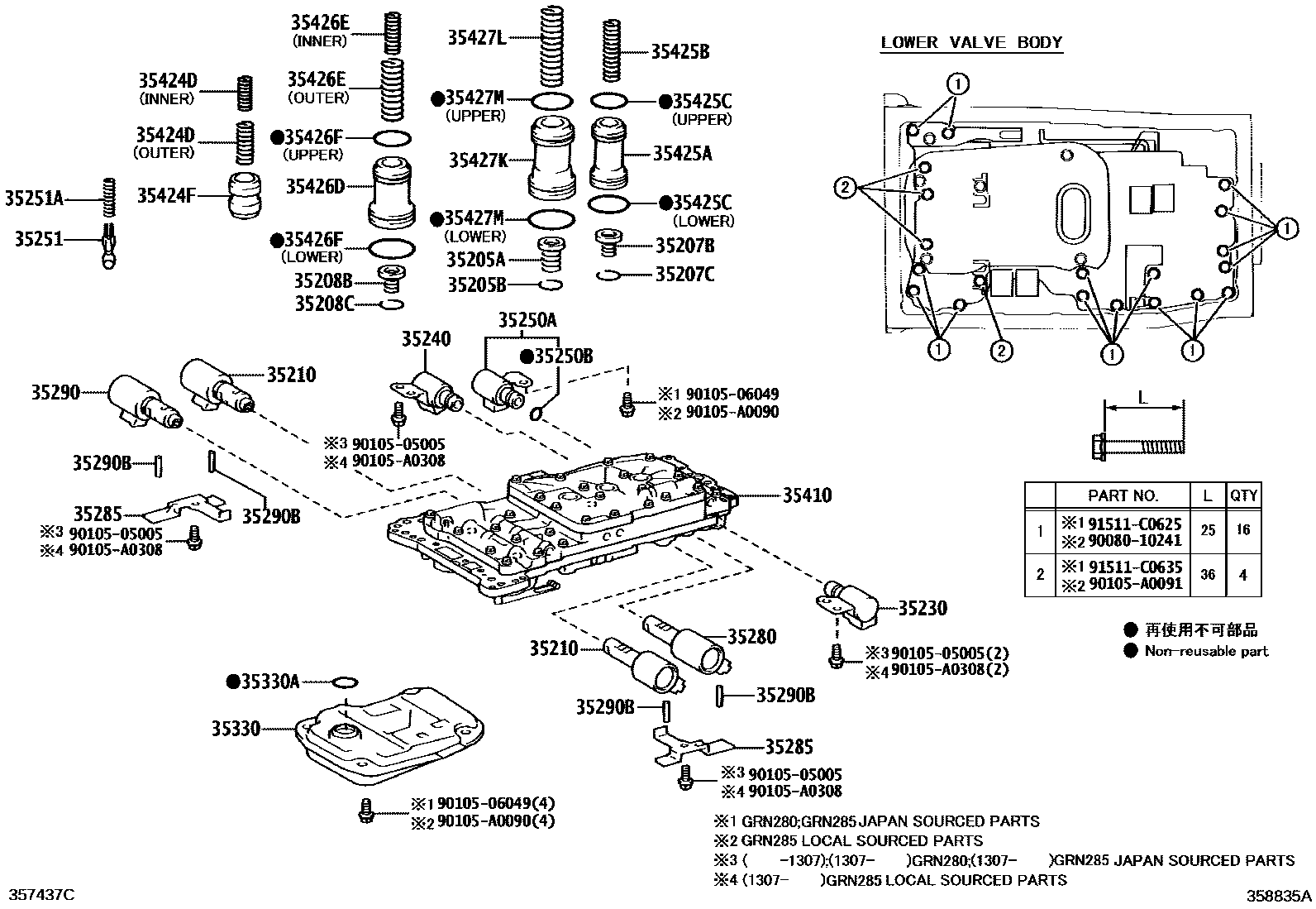 3512 — VALVE BODY & OIL STRAINER (ATM)
