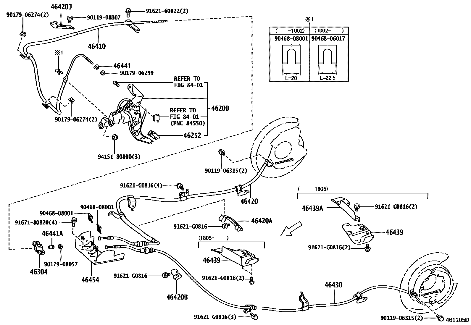 4601 — PARKING BRAKE & CABLE