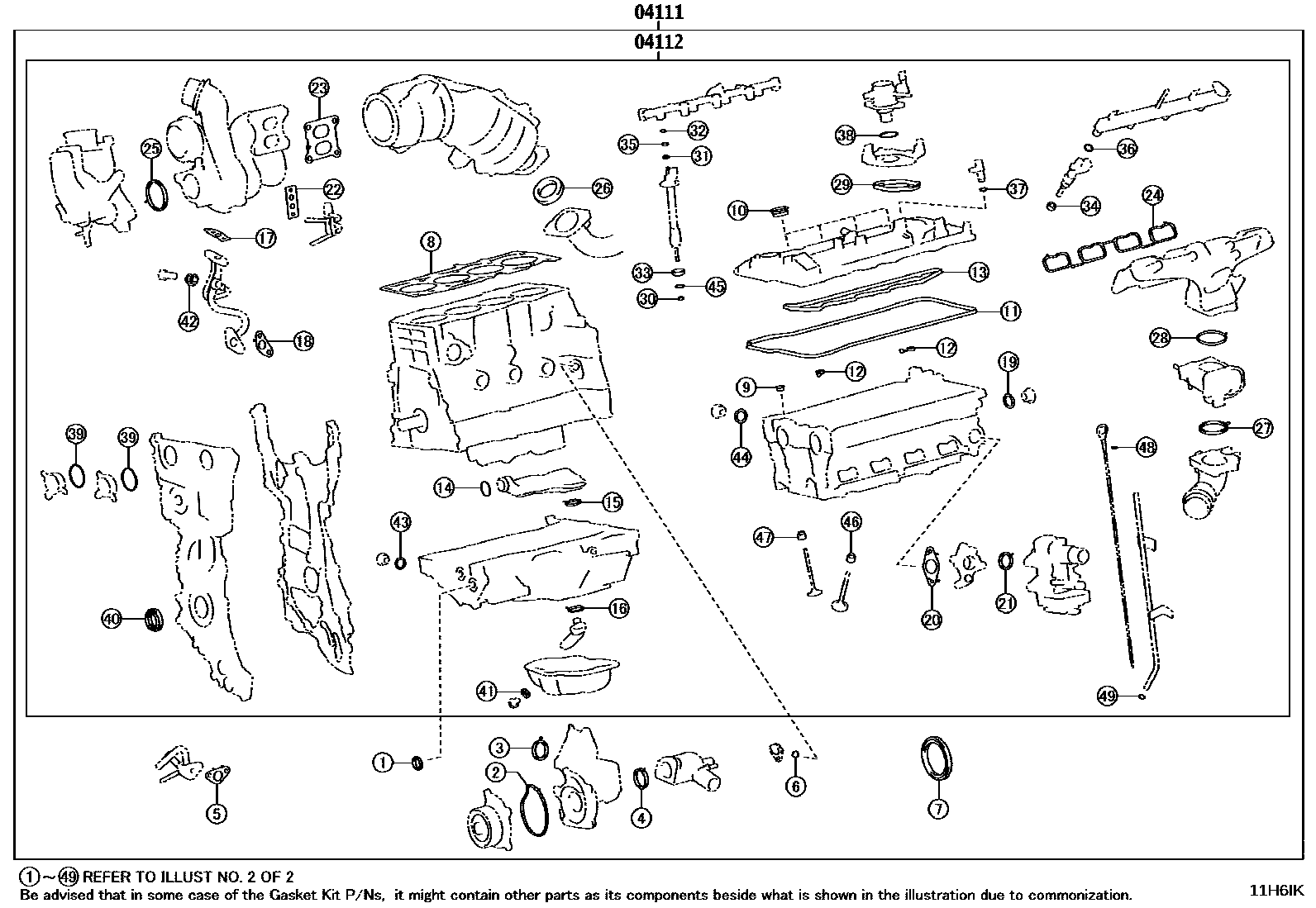1103 — ENGINE OVERHAUL GASKET KIT