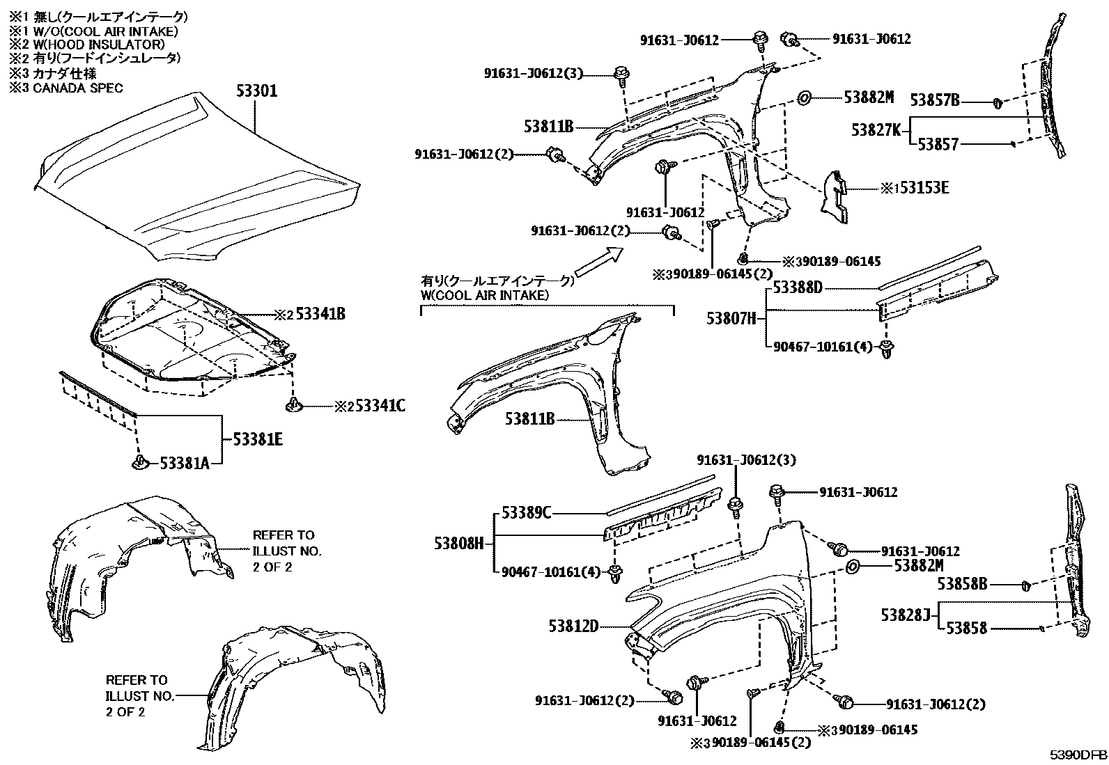 5353 — HOOD & FRONT FENDER