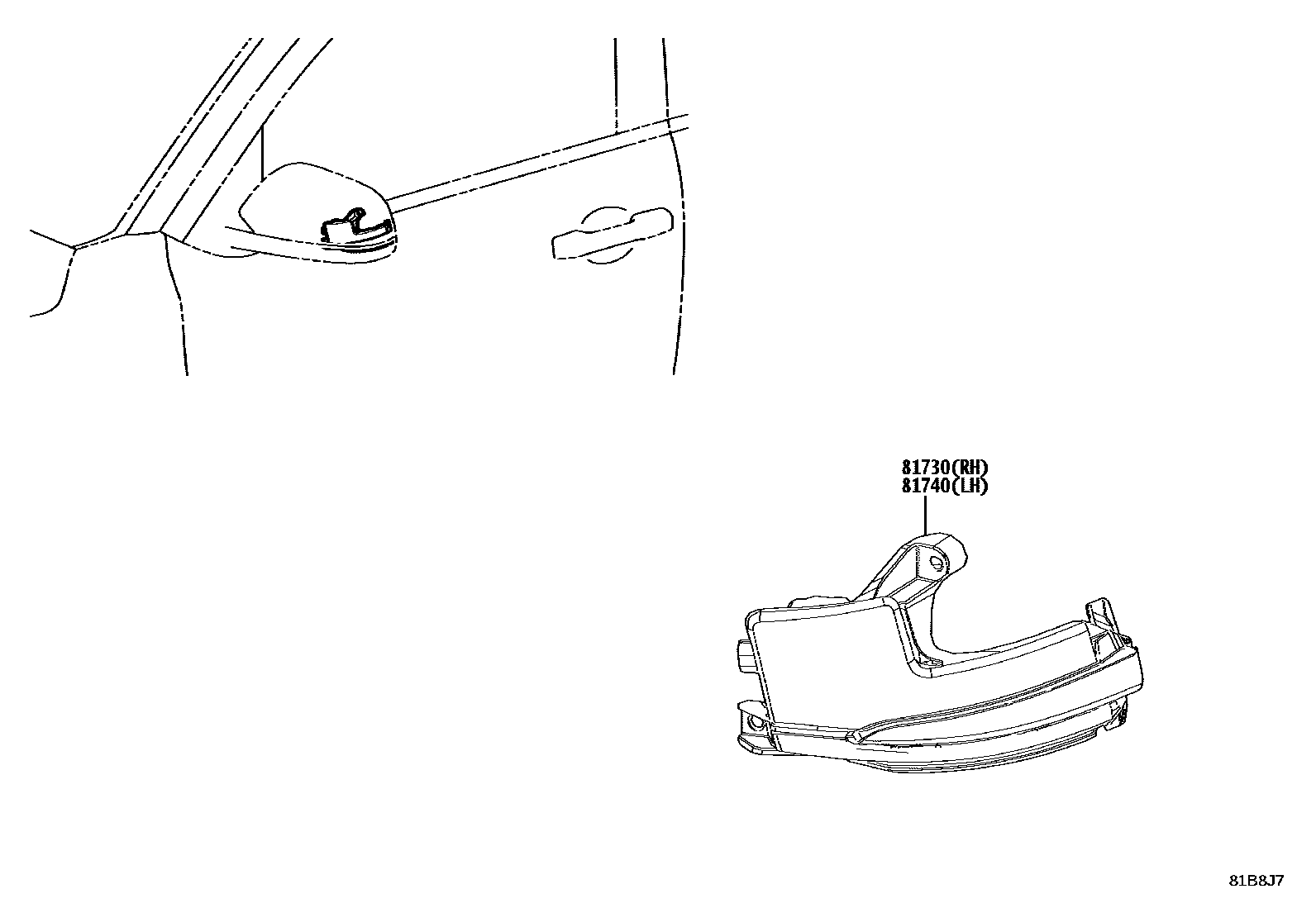 8106 — SIDE TURN SIGNAL LAMP & OUTER MIRROR LAMP