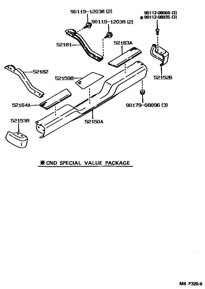 5253 — REAR BUMPER & BUMPER STAY