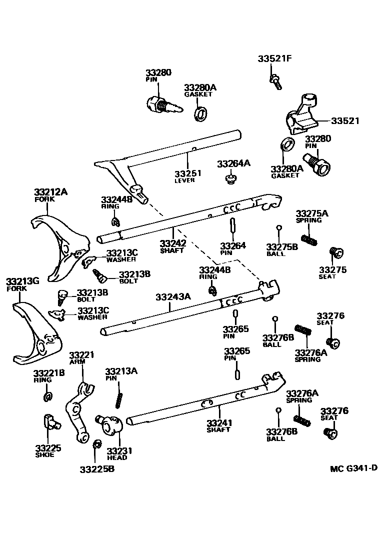 3307 — GEAR SHIFT FORK & LEVER SHAFT (MTM)